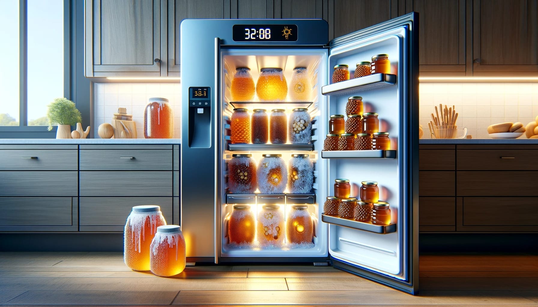 اختبار العسل في الثلاجة